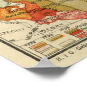 Poster Carte vintage de la Pologne (1921) (Coin)