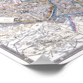 Poster Carte vintage de l'affiche de Paris Galignani (Coin)