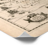 Poster Carte vintage de l'Afrique 1640 (Coin)