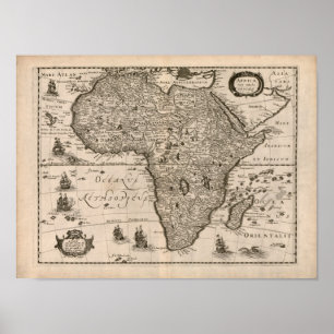 Poster Carte vintage de l'Afrique 1640