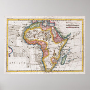 Poster Carte vintage de l'Afrique (1780)