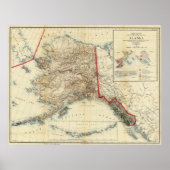 Poster Carte vintage de l'Alaska (1906) (Devant)