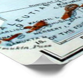 Poster Carte vintage de l'Alaska (1921) (Coin)