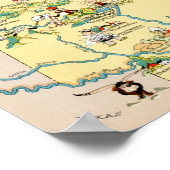 Poster Carte Vintage de l'Arkansas (Coin)