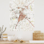 Poster Carte vintage de Las Vegas Nevada (1952) (Cuisine)