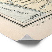 Poster Carte vintage de l'Australie (1891) (Coin)