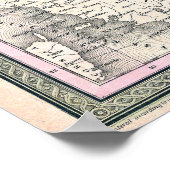 Poster Carte vintage de l'Autriche, 1853 (Coin)