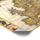 Poster Carte vintage de l'Europe (Coin)
