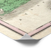 Poster Carte vintage de l'île Rhode (1827) (Coin)