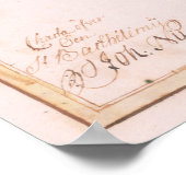 Poster Carte vintage de l'île St Barts (1785) (Coin)