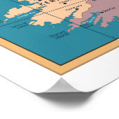 Poster Carte vintage de l'Irlande (Coin)