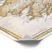 Poster Carte vintage de l'Irlande (Coin)