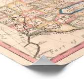 Poster Carte vintage de l'Ohio (Coin)