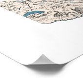 Poster Carte Vintage de l'Oklahoma (Coin)