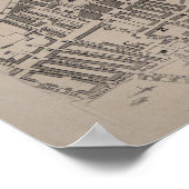 Poster Carte vintage de Londres Angleterre (1845) (Coin)