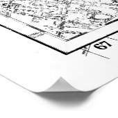 Poster Carte vintage de Londres Angleterre (1860) BW (Coin)