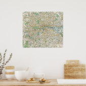 Poster Carte vintage de Londres Angleterre (1900) (Cuisine)