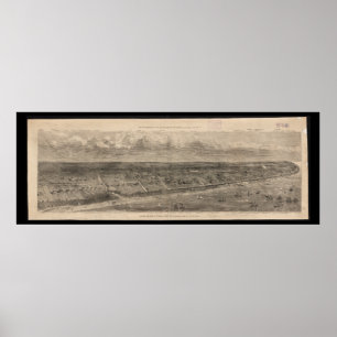 Poster Carte vintage de Long Branch NJ (1873)