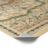 Poster Carte vintage de l'Ukraine (1918) (Coin)