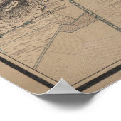 Poster Carte vintage de Mexico (1847) (Coin)