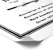 Poster Carte vintage de Montréal (1906) BW (Coin)