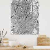 Poster Carte vintage de Munich Allemagne (1884) (Cuisine)