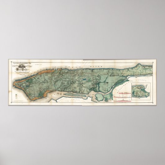 Poster Carte vintage de New York (Devant)