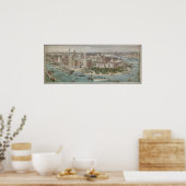 Poster Carte vintage de New York (1914) (Cuisine)