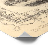 Poster Carte vintage de Newcastle Angleterre (1851) (Coin)