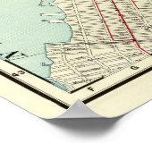 Poster Carte vintage de NYC et Brooklyn (1897) (Coin)