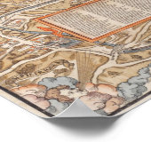 Poster Carte vintage de Paris France (Coin)