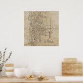 Poster Carte vintage de Pasadena CA (1922) (Cuisine)