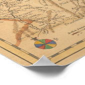 Poster Carte vintage de Pennsylvanie (Coin)