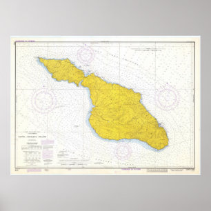 Poster Carte vintage de Père Noël Catalina Island CA (197