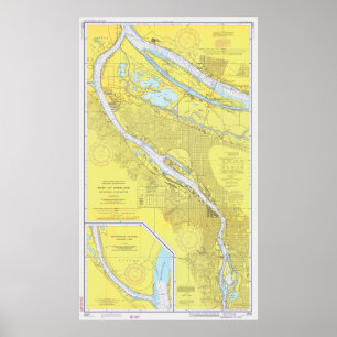 Poster Carte vintage de Portland OU (1974)