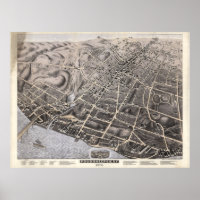 Carte vintage de Poughkeepsie NY (1871)