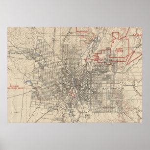 Poster Carte vintage de San Antonio le Texas (1903)