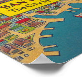 Poster Carte vintage De San Francisco (Coin)