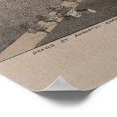 Poster Carte vintage de San Marcos Texas (1881) (Coin)