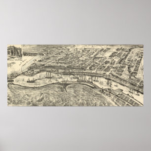 Poster Carte vintage de San Pedro (1902)