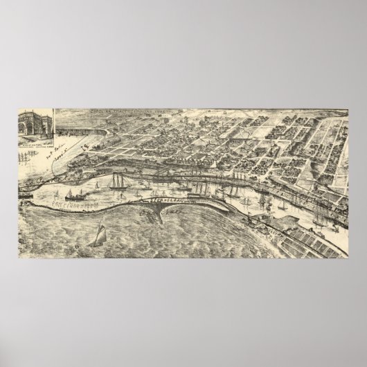 Poster Carte vintage de San Pedro (1902) (Devant)