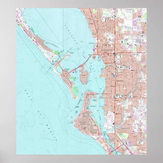 Poster Carte vintage de Sarasota Floride (1973) (Devant)