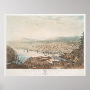 Poster Carte vintage de St Johns Terre-Neuve (1831)