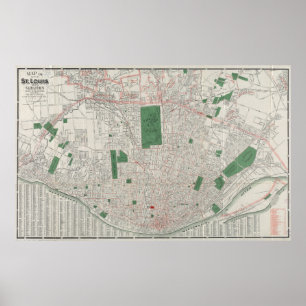 Poster Carte vintage de St Louis Missouri (1921)