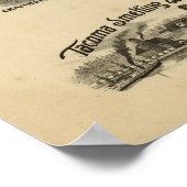 Poster Carte vintage de Tacoma WA (1893) (Coin)