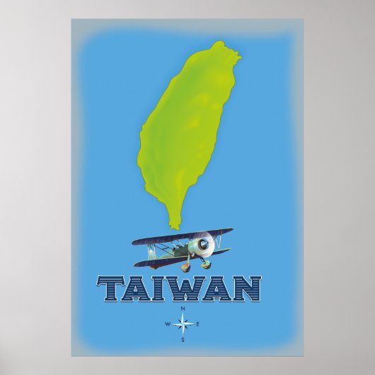 Poster Carte Vintage de Taïwan (Devant)