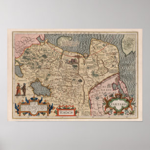 Poster Carte Vintage de Tartarie