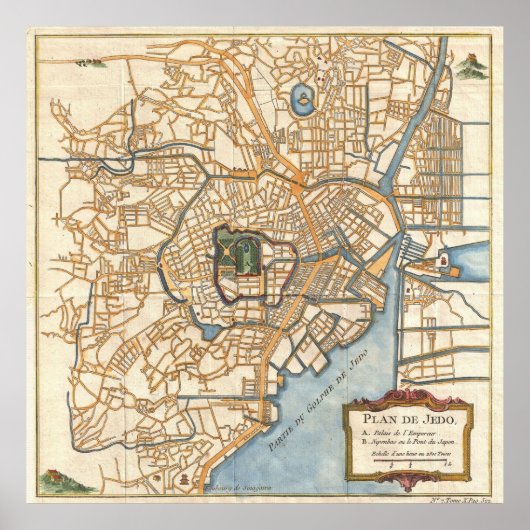 Poster Carte vintage de Tokyo Japon (1752) (Devant)