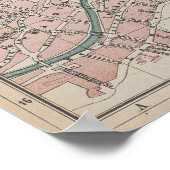 Poster Carte vintage de Vienne Autriche (1872) (Coin)