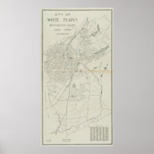 Poster Carte vintage de White Plains NY (1921)